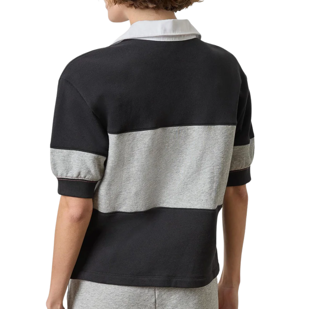 Oversized Elbow Sleeve Rugby in Black