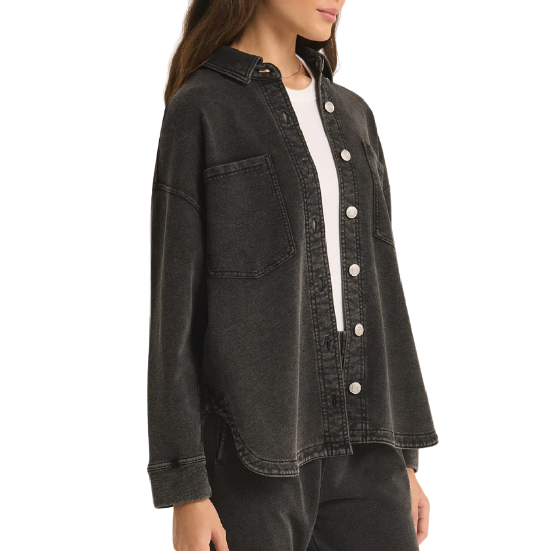 All Day Knit Denim Jacket in Vintage Black