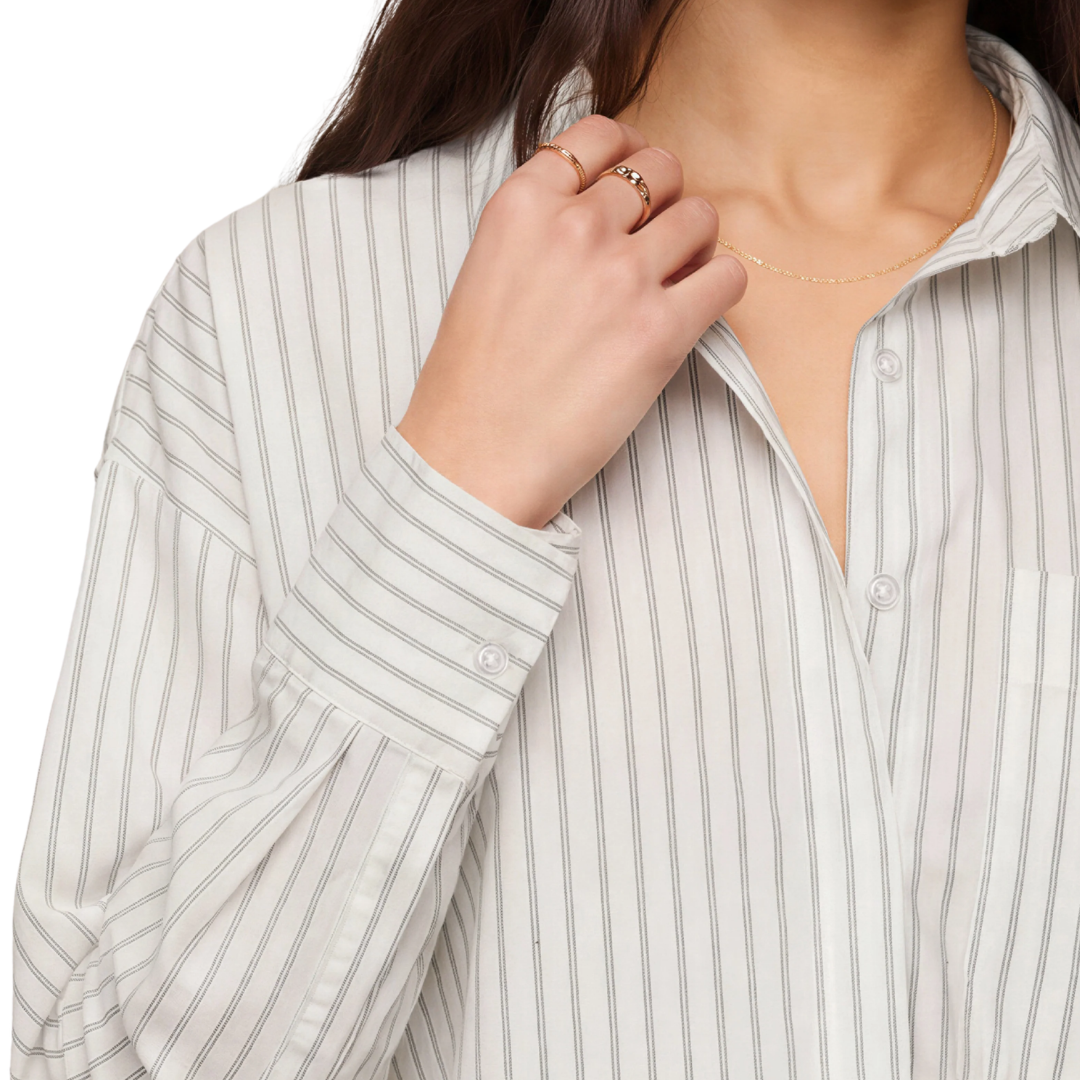 Favorite Striped Button Up in White