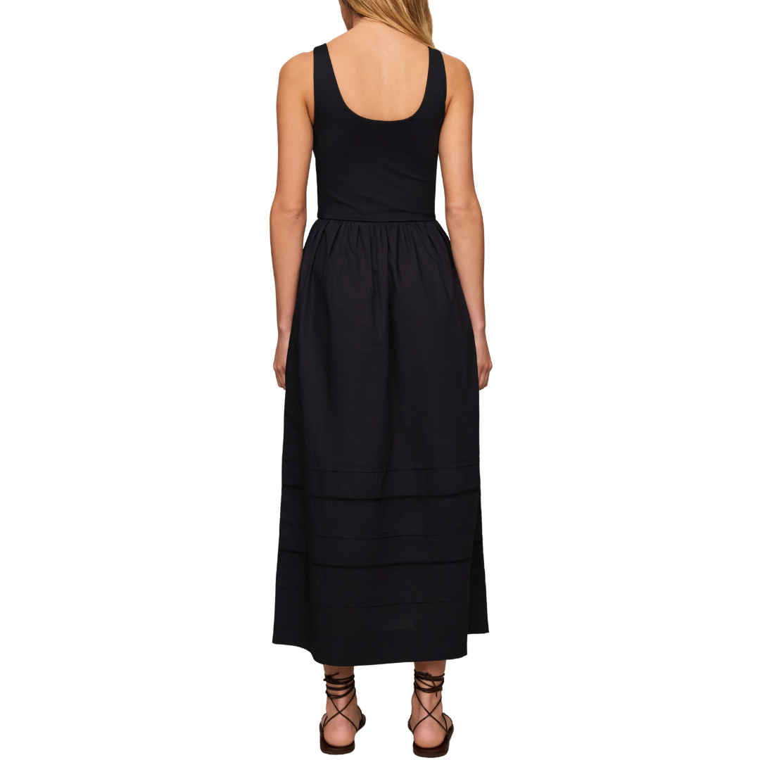 Johanna Sleeveless Midi Dress in Black