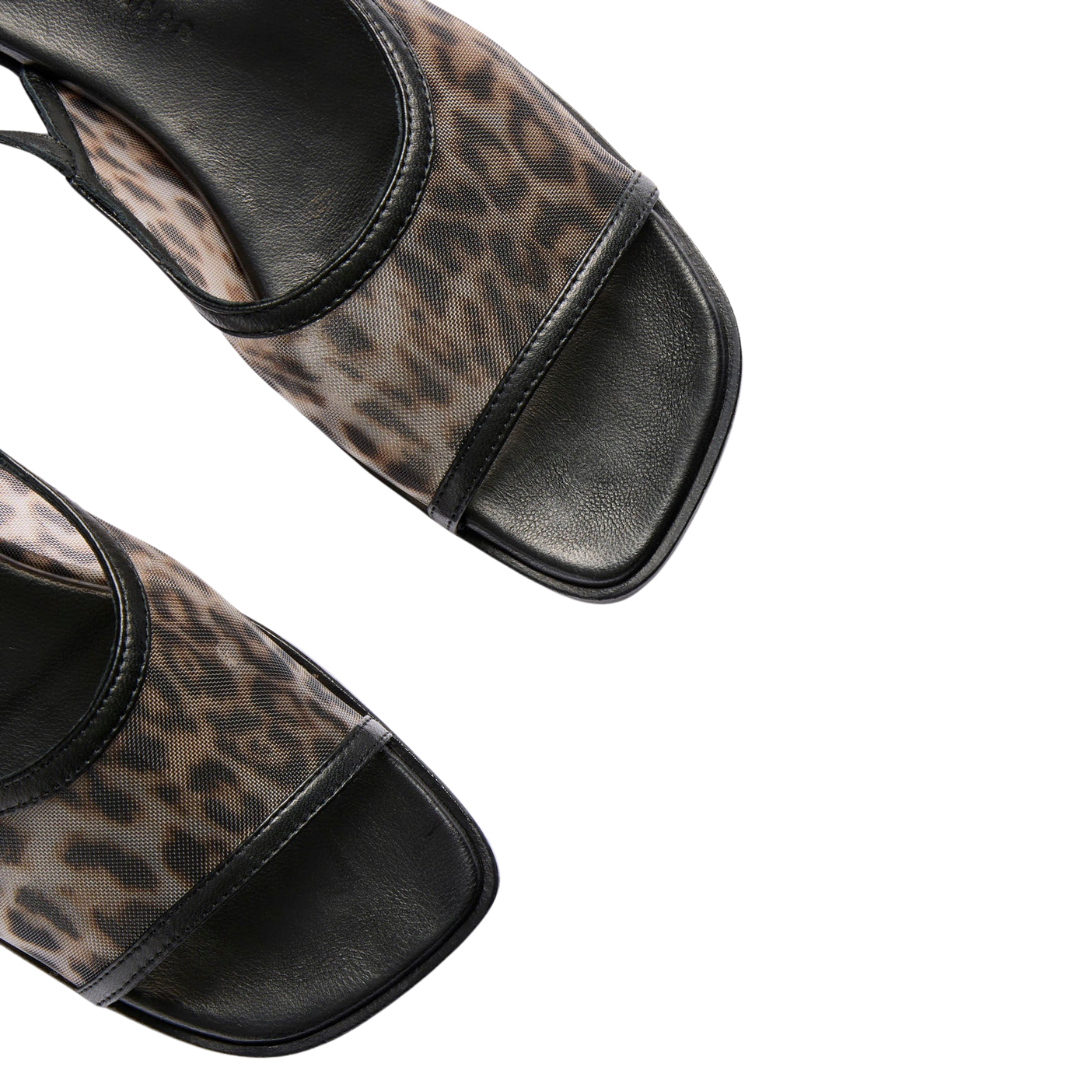 Carmen Slingback Sandal in Leopard Mesh
