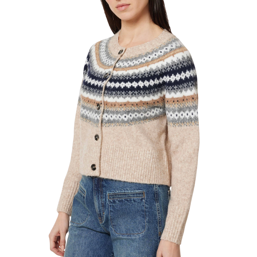 Faire Isle Cardigan in Brown
