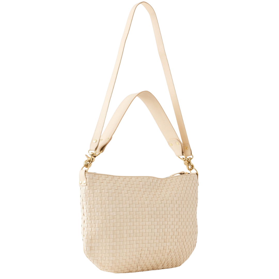 Moyen Messenger in Cream Woven Checker