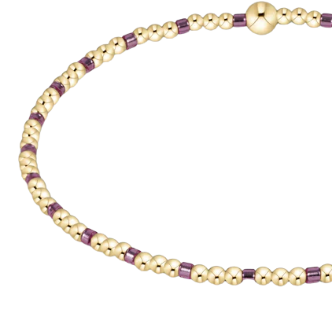 Hope Sincerity Pattern 2MM Bracelet in Pink Metallic