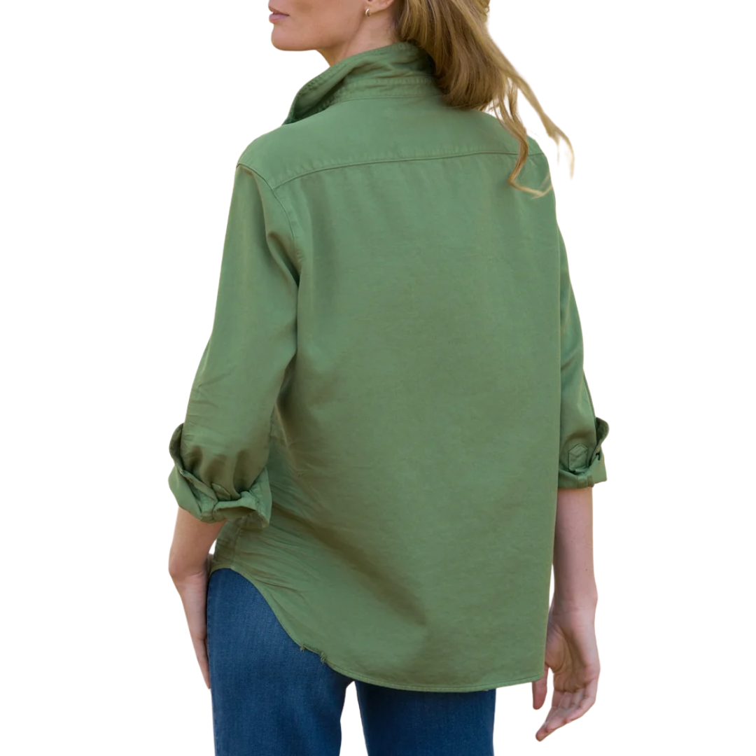 Eileen Relaxed Button-Up Shirt in Nori Denim