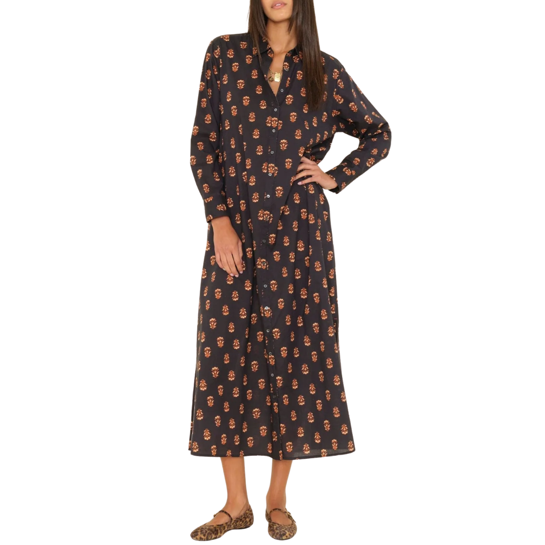 Boden Dress in Wheat Stamp
