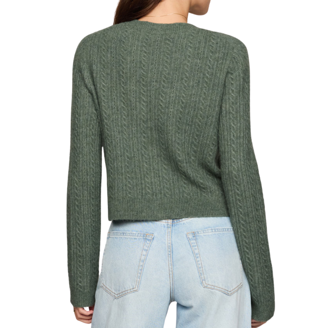 Medina Cable Cardigan in Monstera
