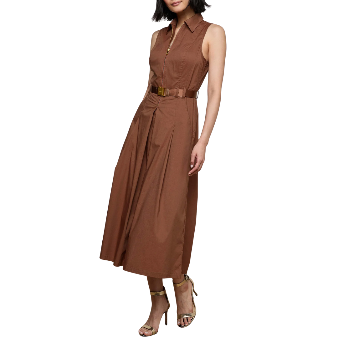 Kolton Midi Dress in Sepia Brown