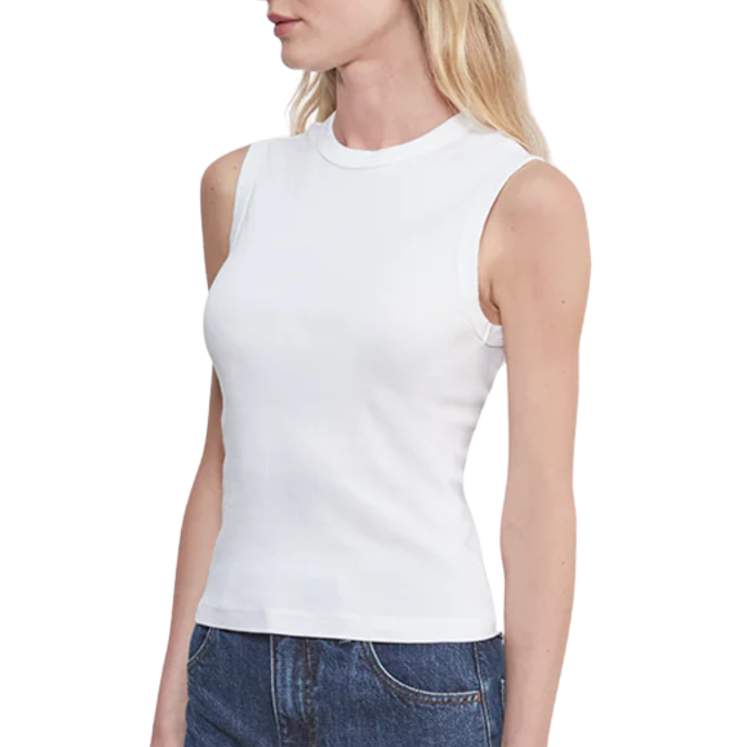 Supima Cotton Classic Sleeveless Tee in White