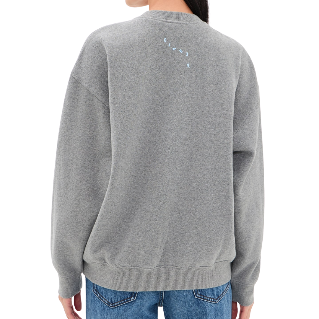 Oversized Sweatshirt in Grey Melange w/ Block Ciao