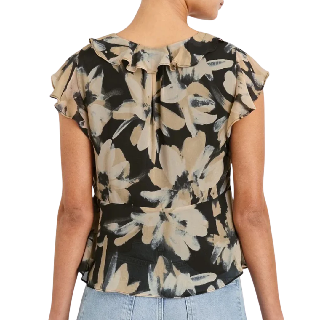 Carmine Top in Charcoal Lily