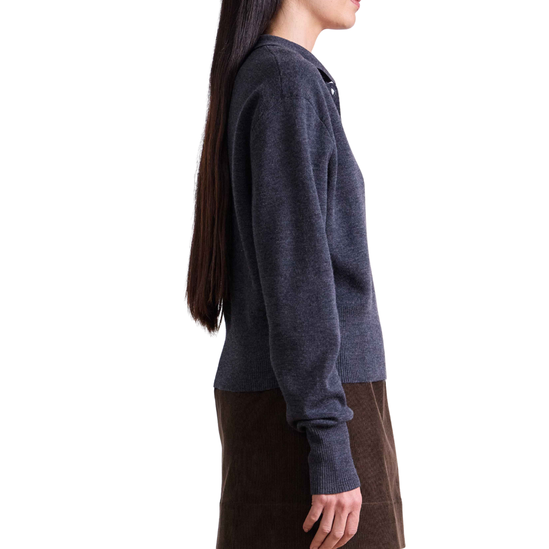 Kari Polo Knit in Grey