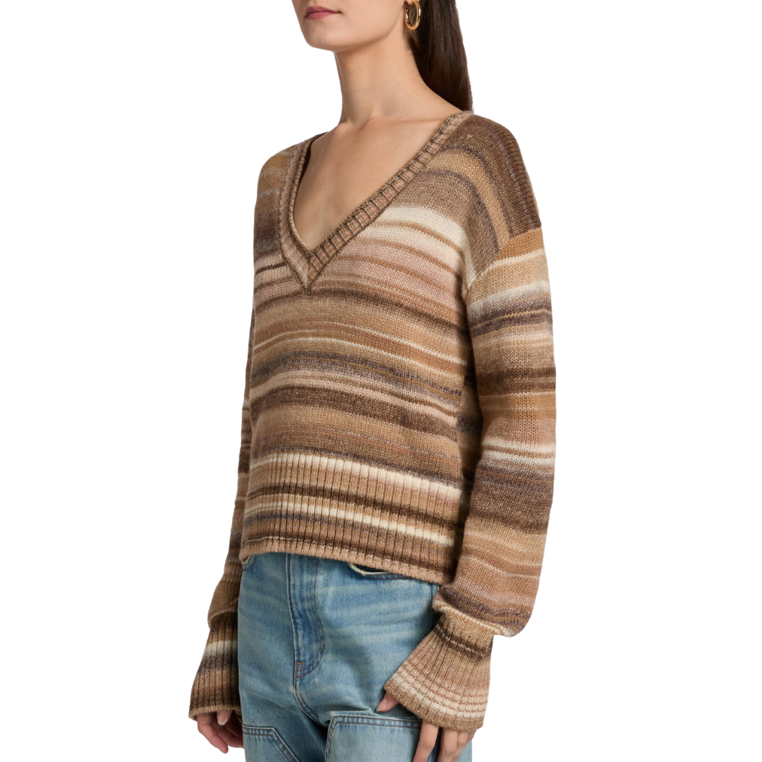 Diora Pullover Sweater in Desert Khaki Multi