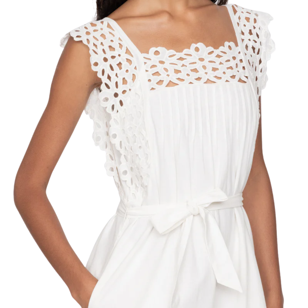 Leila Eyelet Dress in White