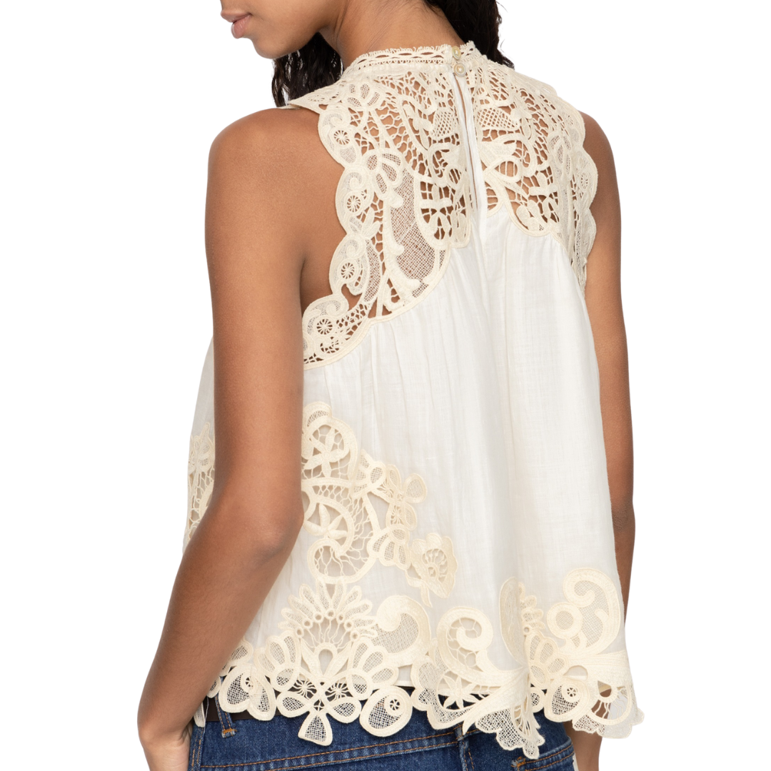 Medina Lace Tank in Cream