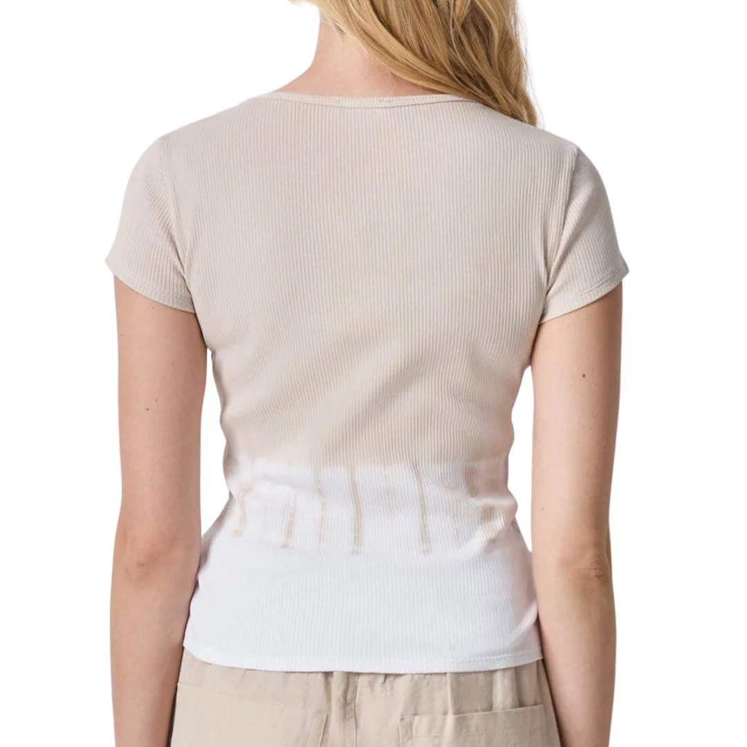 Bamboo Dye Short Sleeve V-Neck in Bamboo Dye
