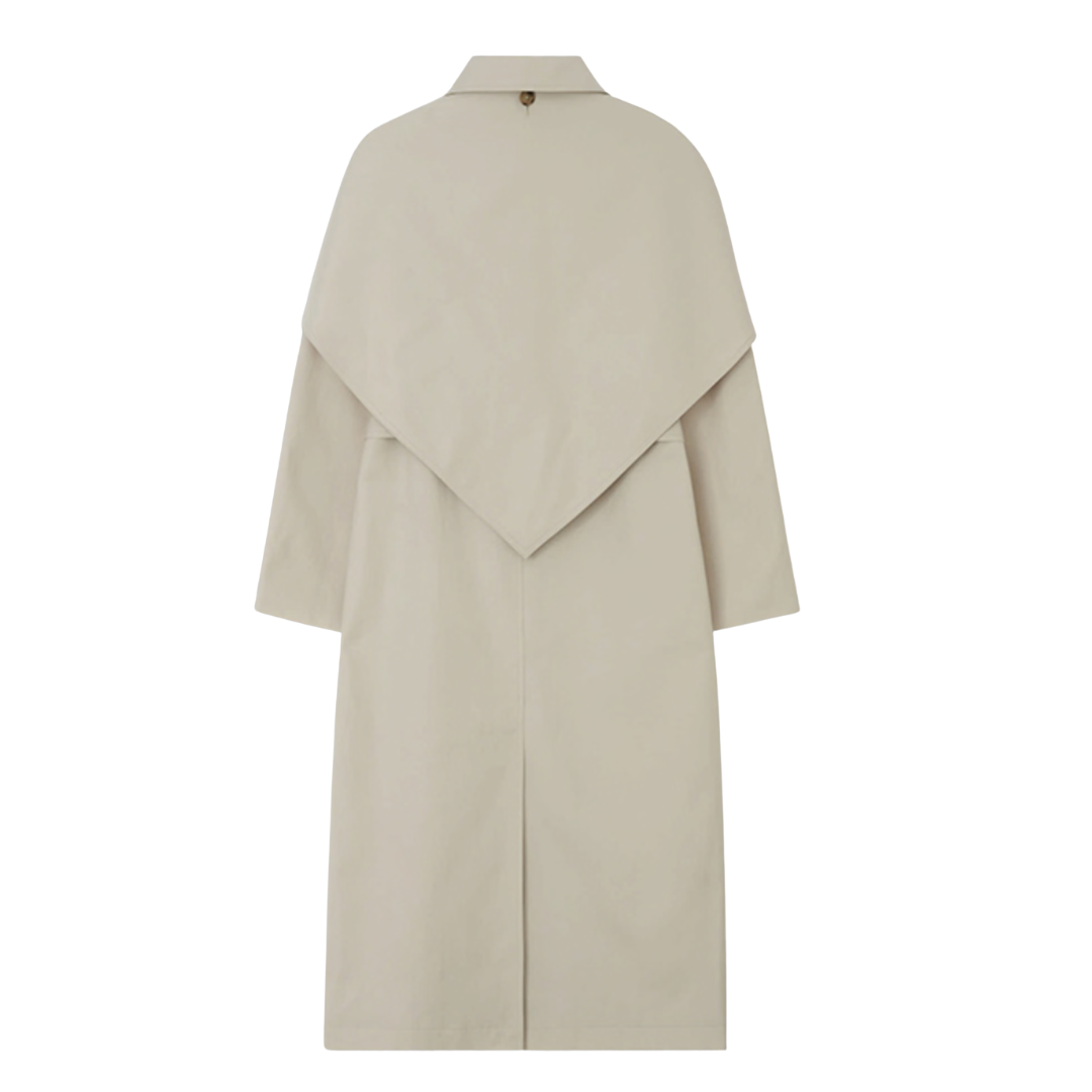Scarf Trench Coat in Light Beige