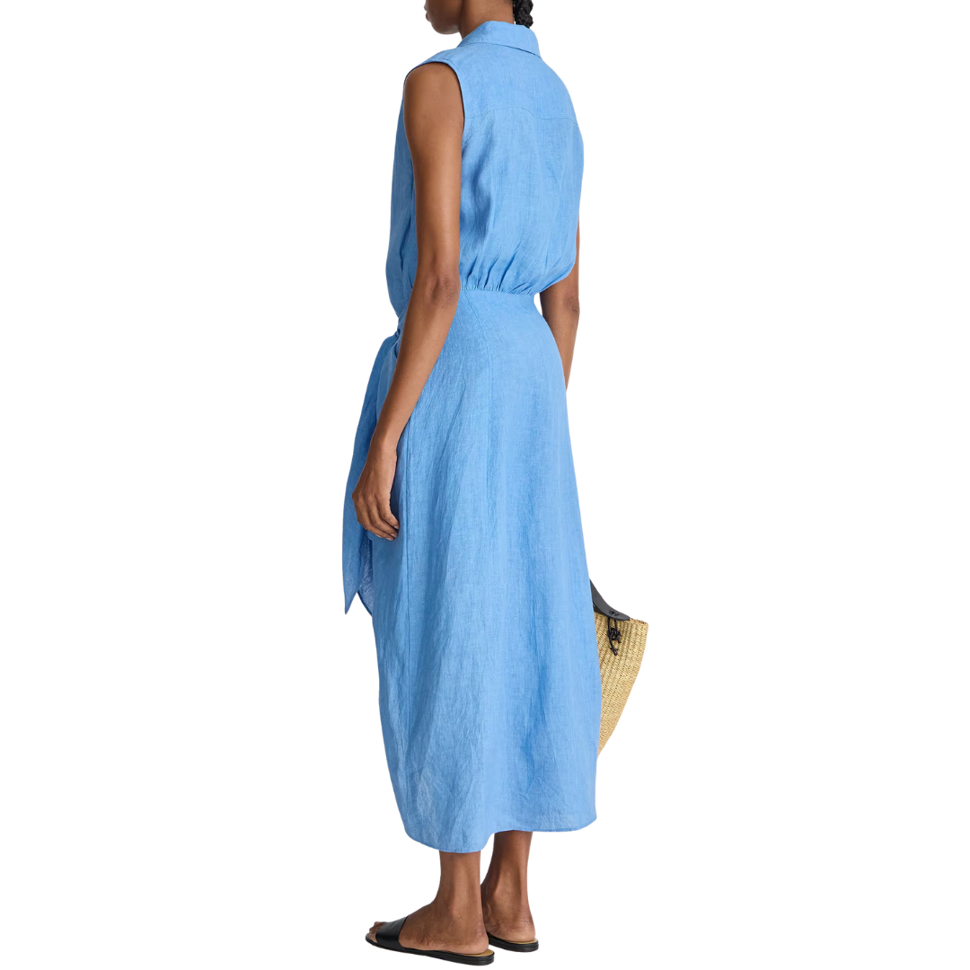 Tamar Sleeveless Wrap Maxi in Marina Blue