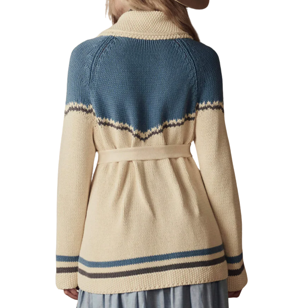 The Western Riding Cardigan Sweater in Robin Blue