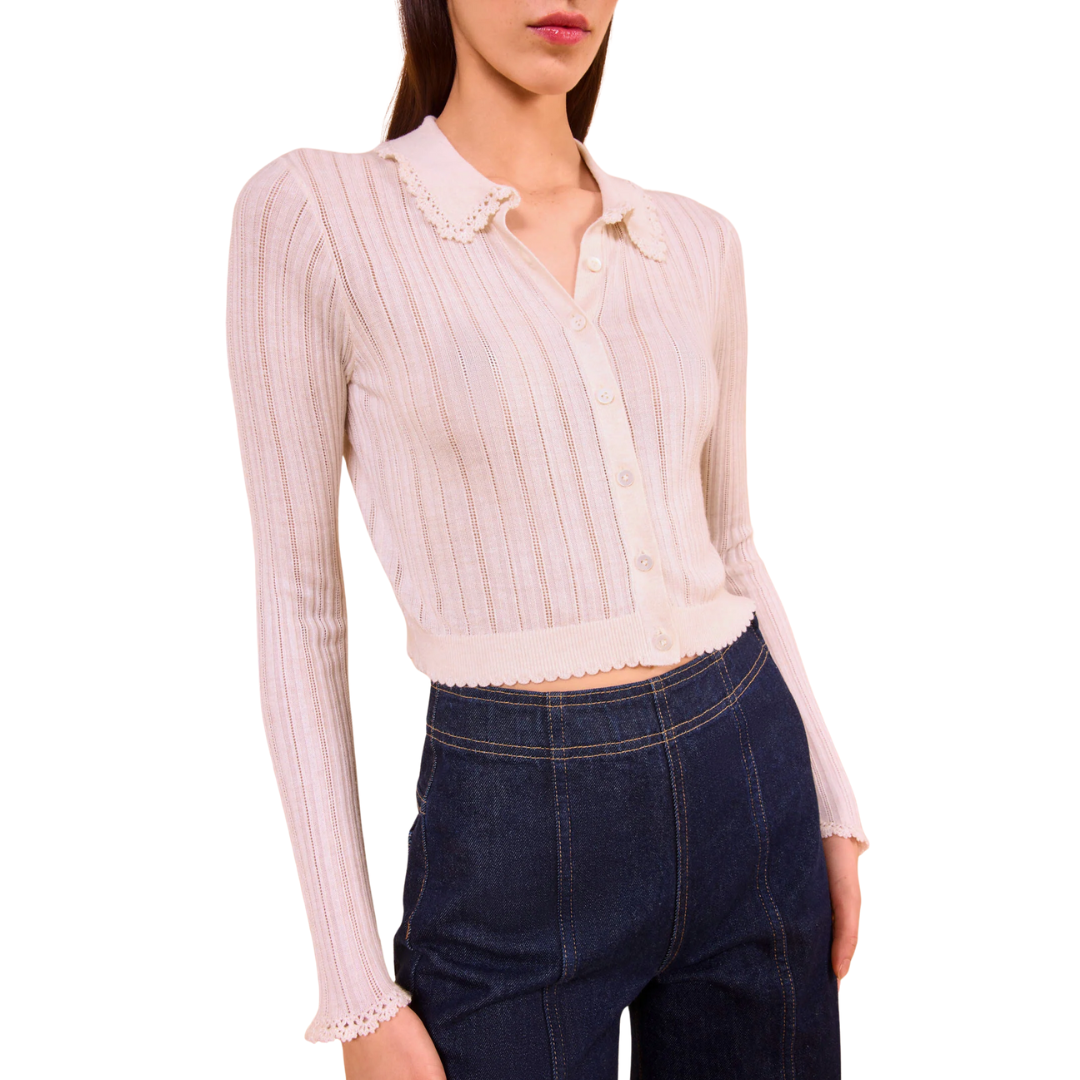 Lottie Knit Cardigan in Pristine