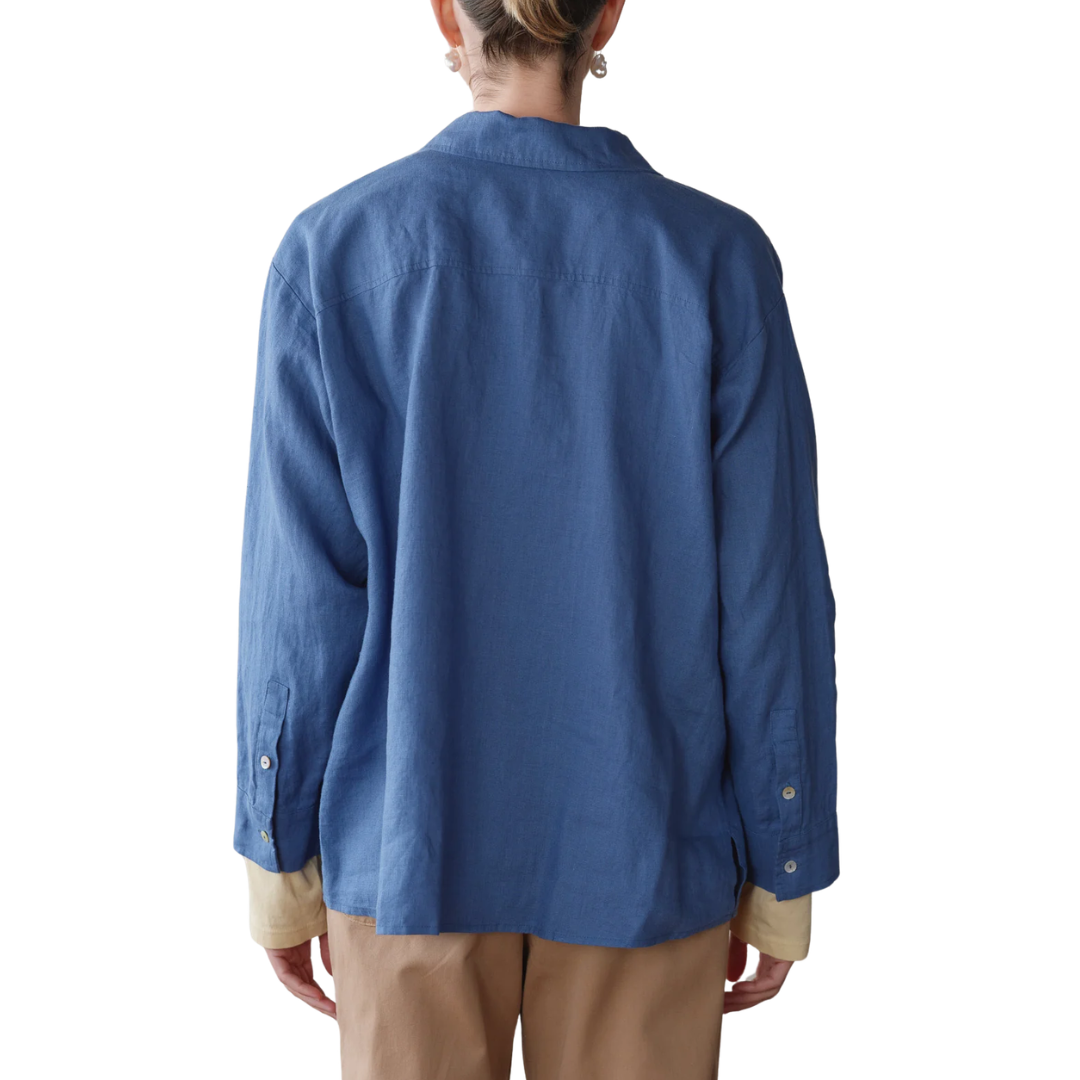 The Linen Relaxed Shirt in Lapis