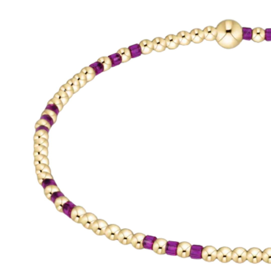 Hope Joy Pattern 2MM Bracelet in Fuchsia