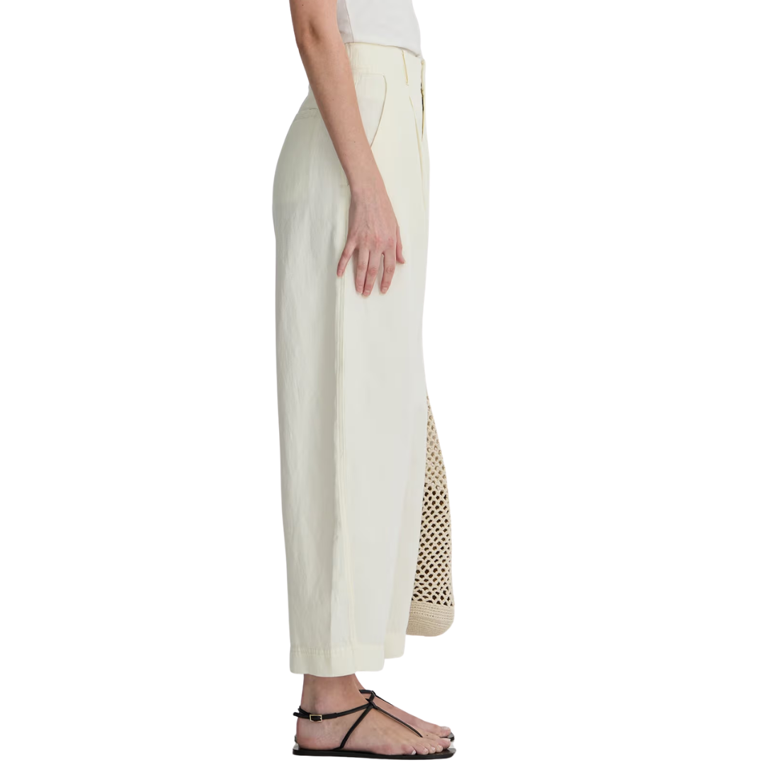 Petite Bari Crop Trouser in Cream