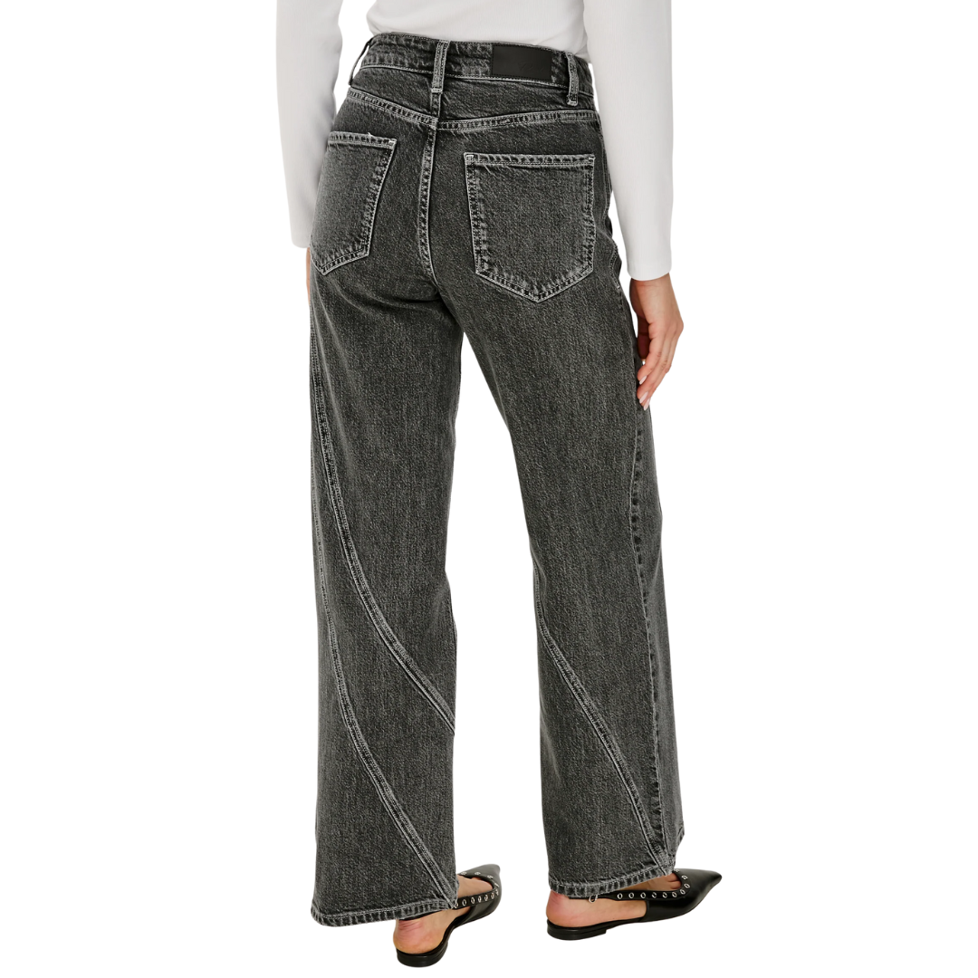 Getty Twist Seam Wide Leg in Washed Charcoal