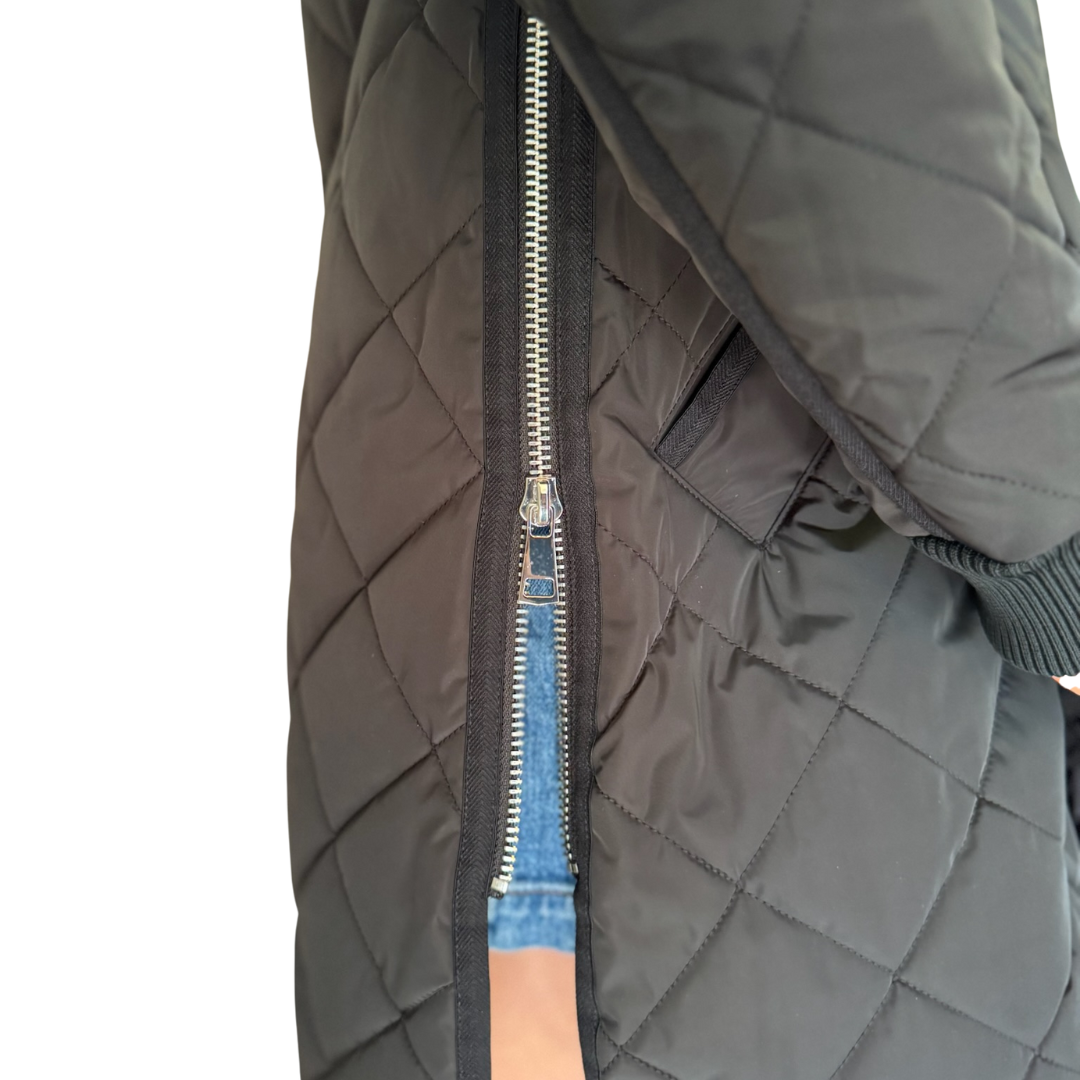 Libby Quilted Coat in Black
