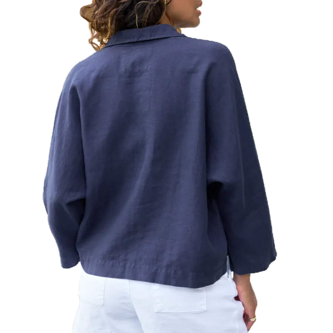 Gabi Popover Shirt in Navy
