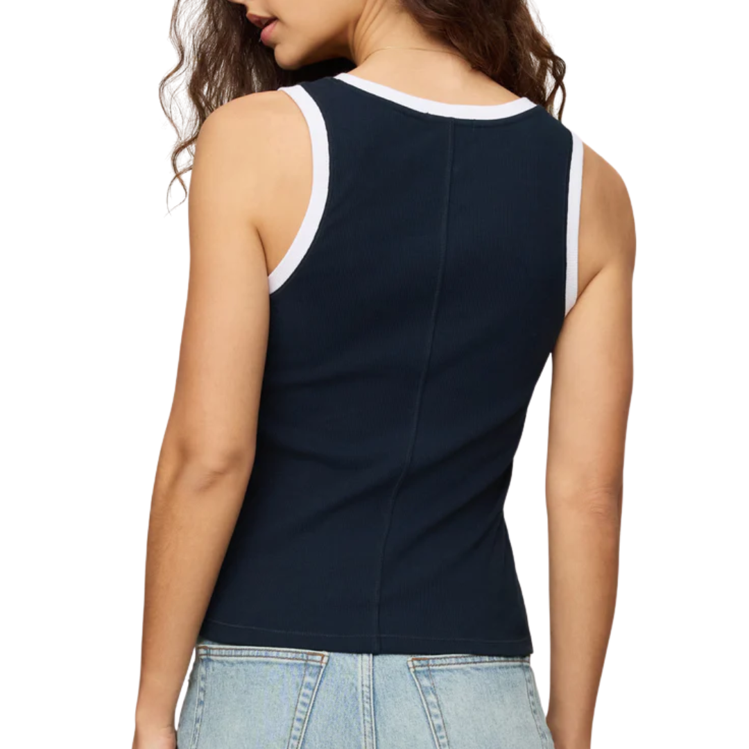 Sirena Contrast Rib Tank in Eclipse