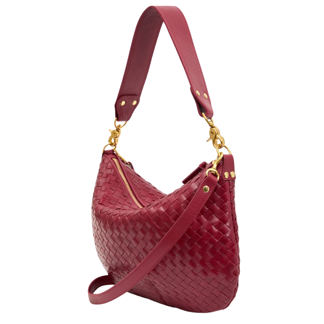 Moyen Messenger in Garnet Diagonal Woven