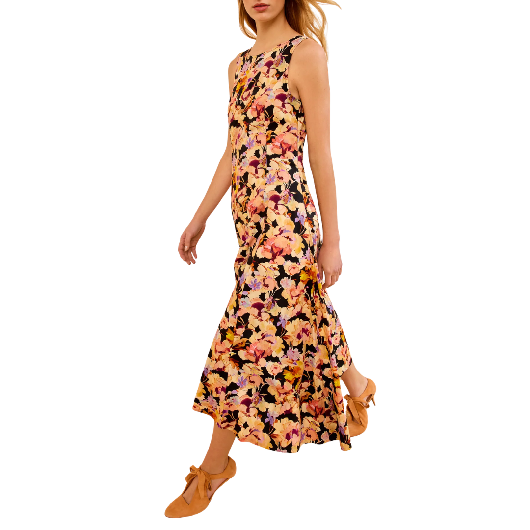 Georgia Cotton Midi Dress in Camellia