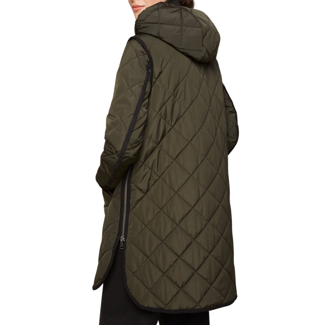 Libby Quilted Coat in Forest Green