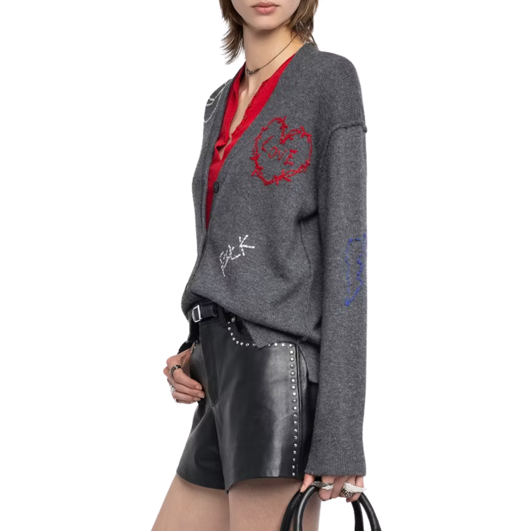 Markuz Cashmere Cardigan in Anthracite