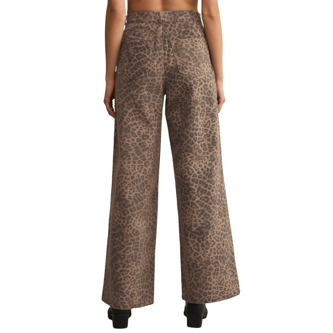 Marli Denim Leopard Pant in Desert Tan