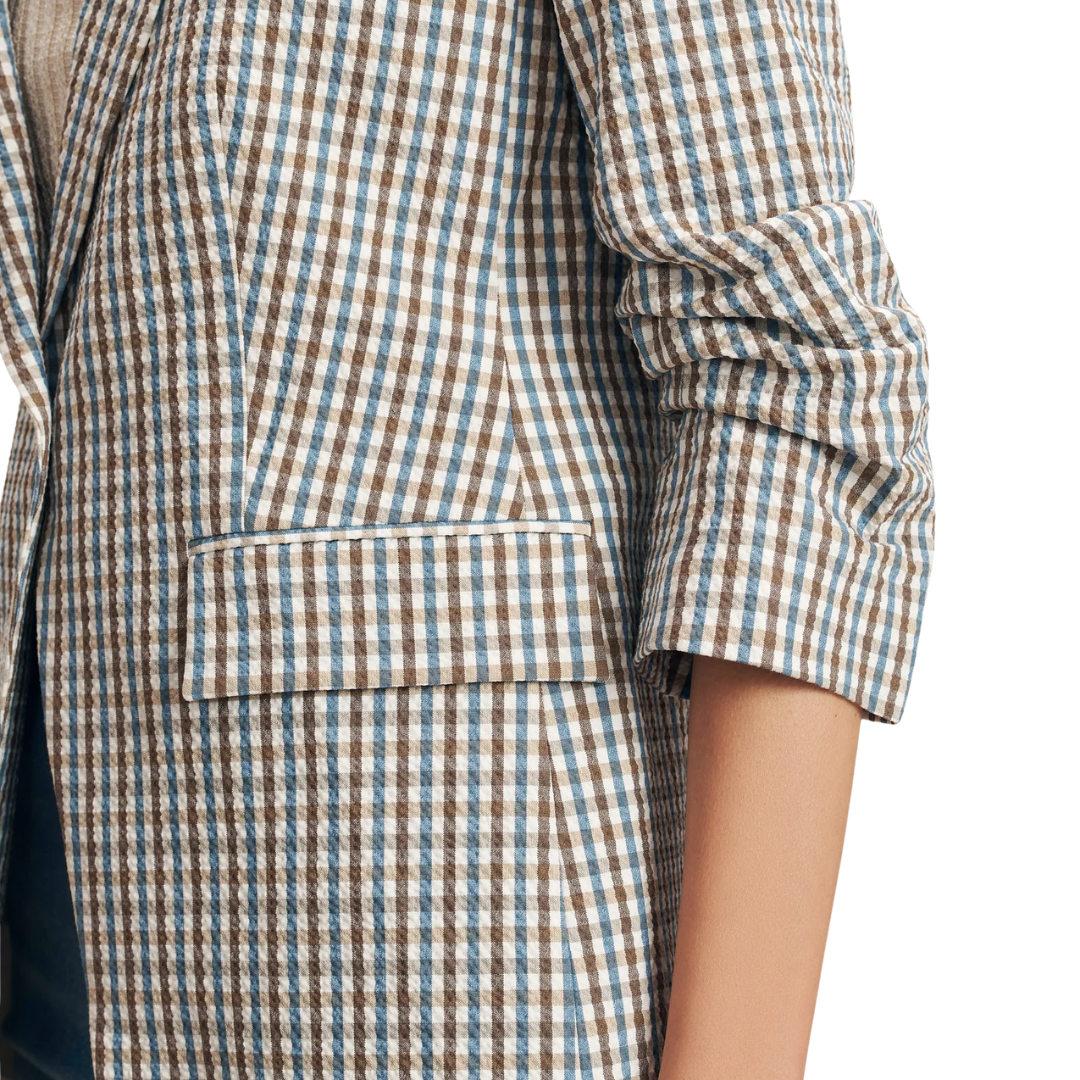 Clayton Gingham Dickey Jacket in Acorn Multi