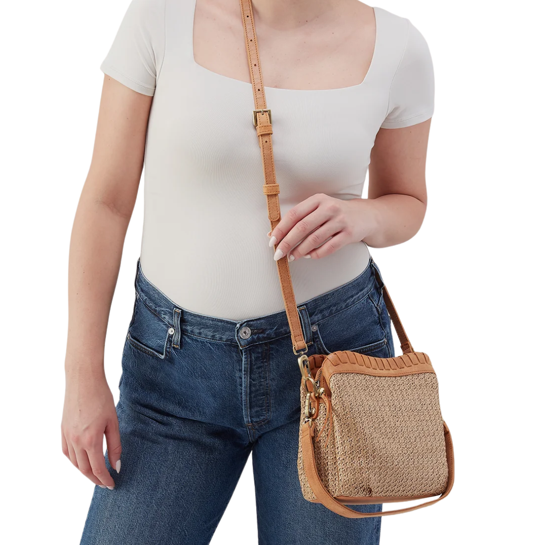 Starr Convertible Shoulder Bag in Meadow Woven Straw