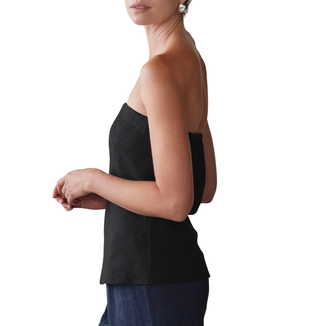 The Linen Tube Top in Jet
