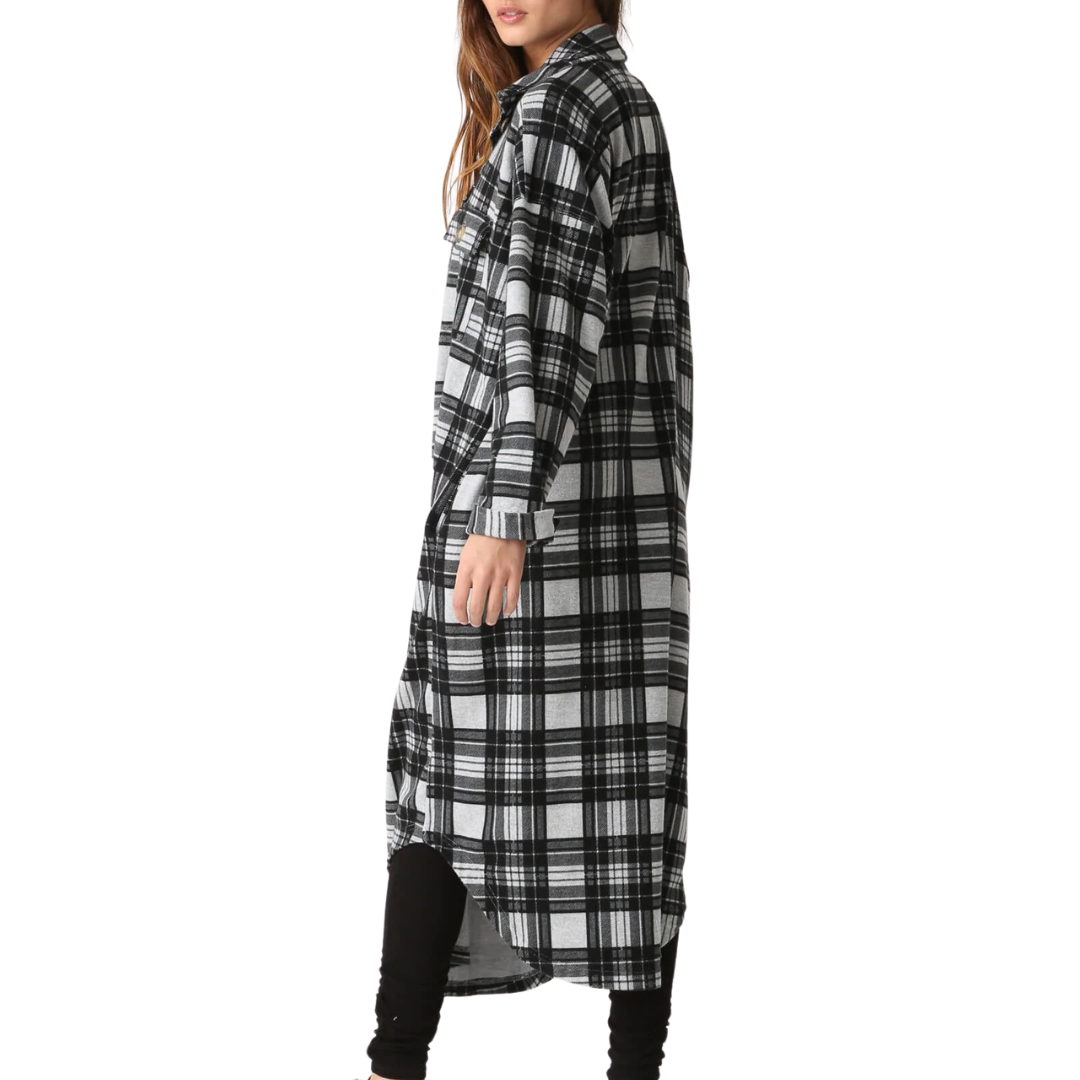 Hamlin Long Jacket in Heather Grey/Onyx 