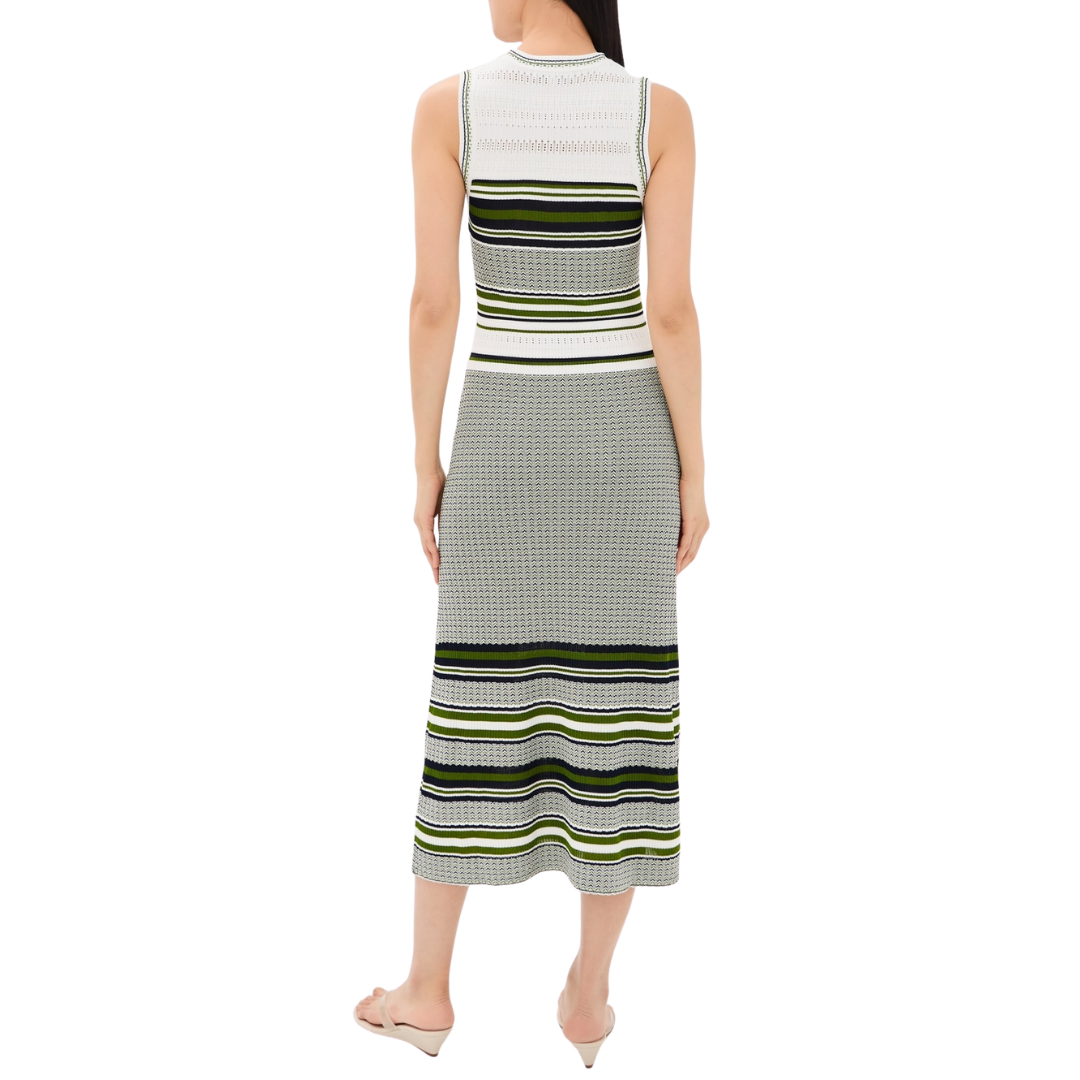Dawna Knit Dress in Navy/Cactus/Off White