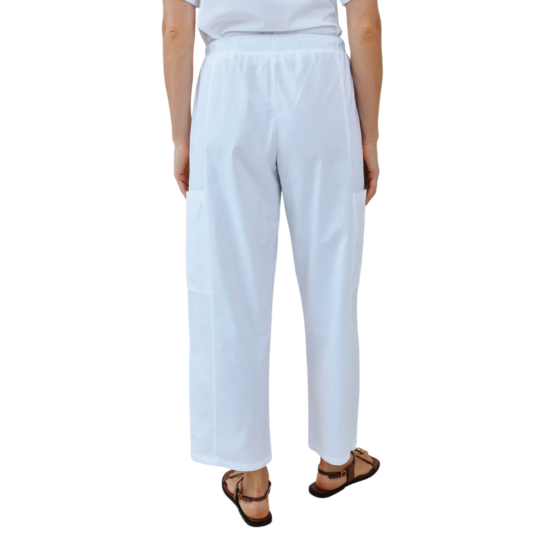 Side Pocket Seamed Pant in White