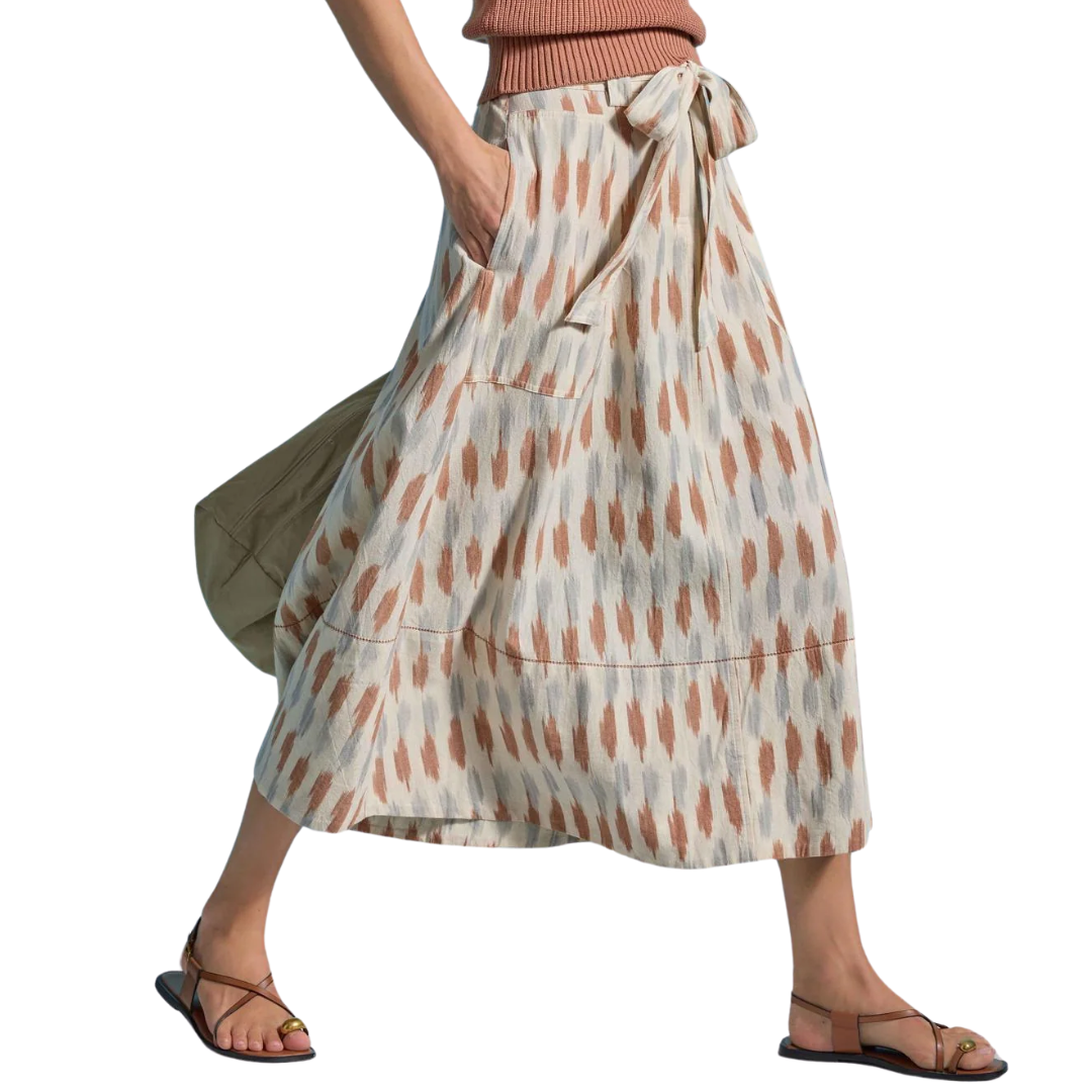 Ikat Long Skirt in Carob Ikat