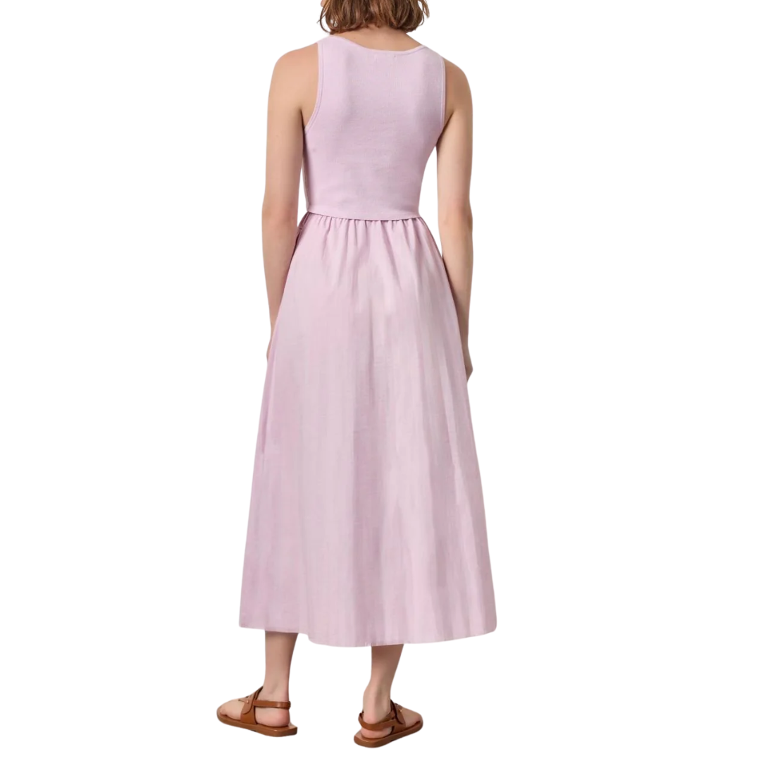 Mixed Media Scoop Neck Dress in Lavender