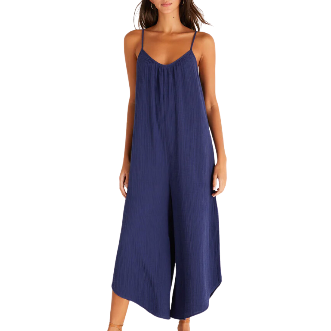 Flared Gauze Jumpsuit in Indigo Dream