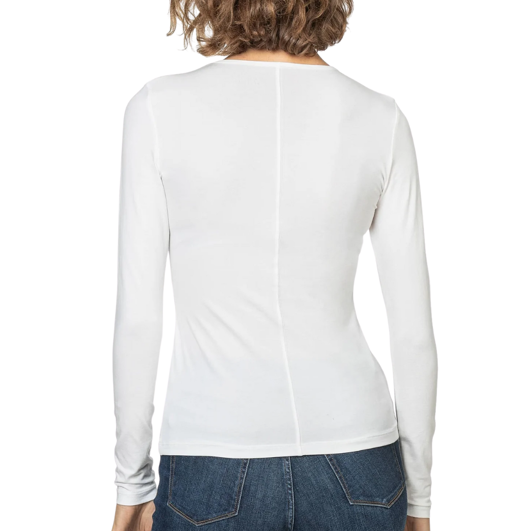 Long Sleeve Crew Tee in White