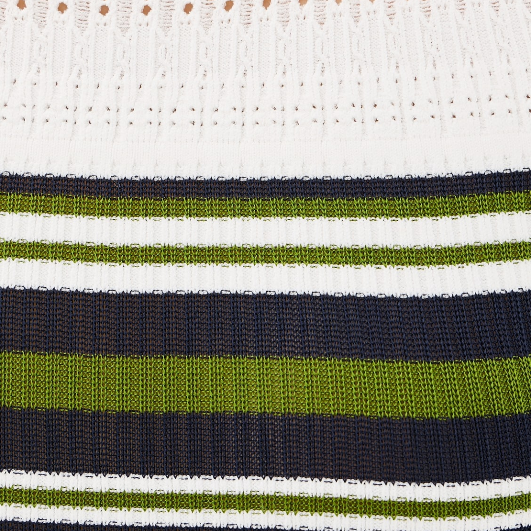 Dawna Knit Dress in Navy/Cactus/Off White
