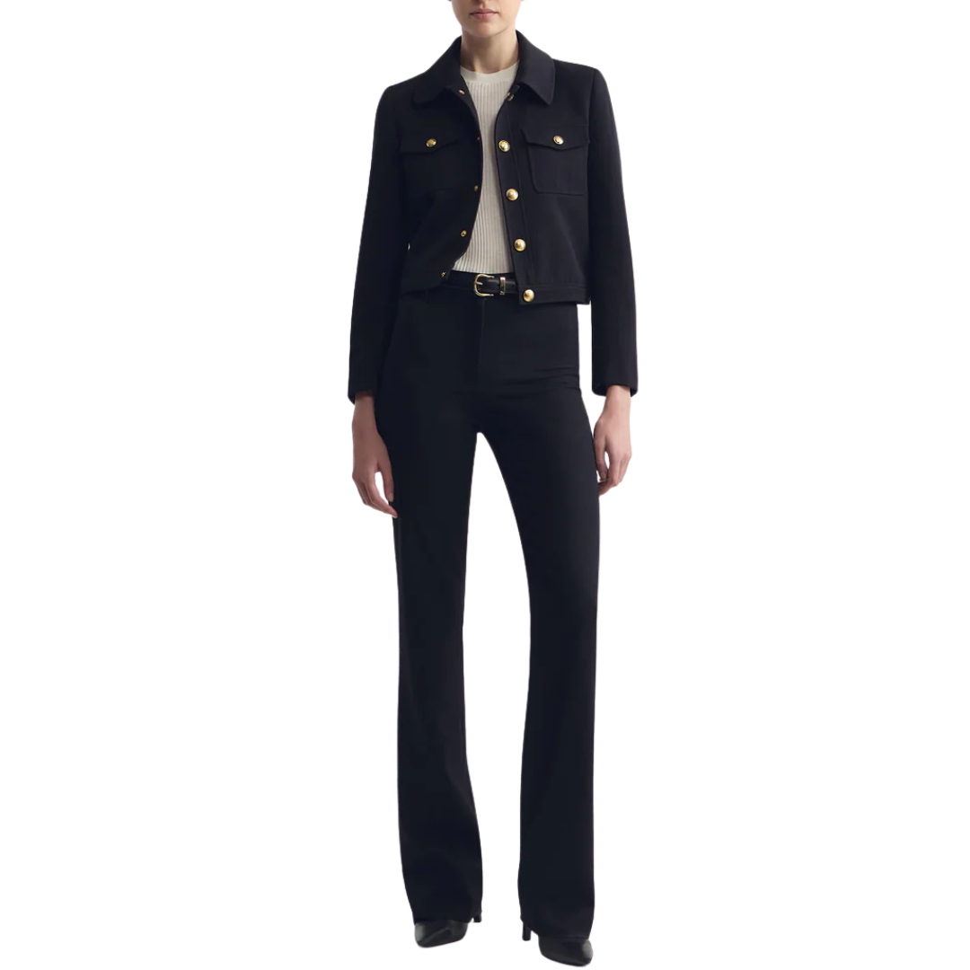 Edna Cropped Wool Jacket in Black