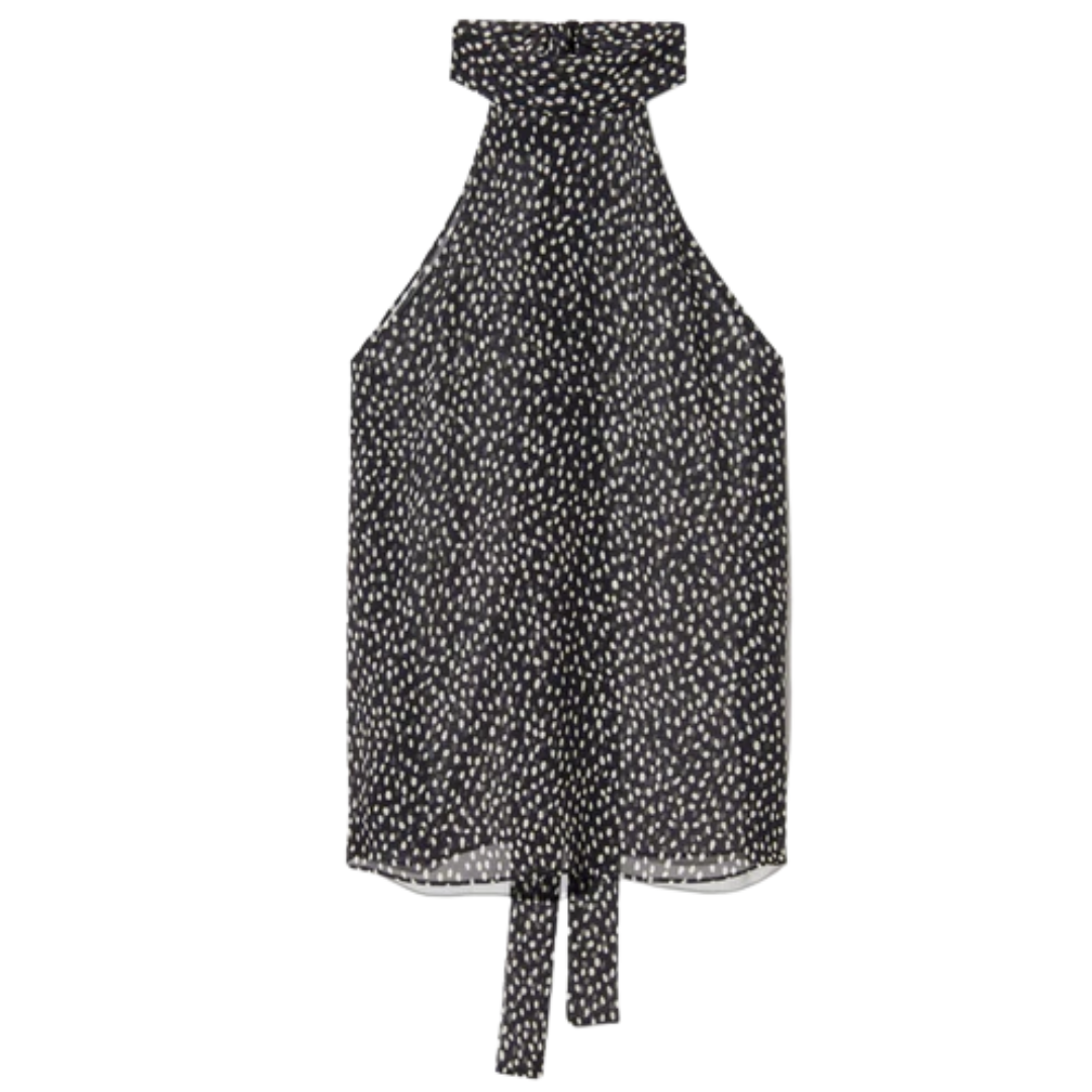 Alla Silk Halterneck Top in Wild Dot