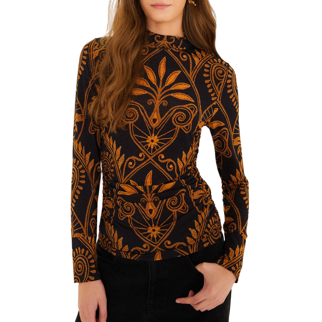CORNELY AINIKA BLACK JERSEY BLOUSE